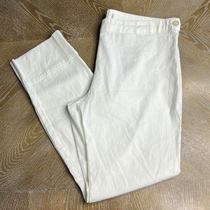 120 % LINO White Linen Pant 44